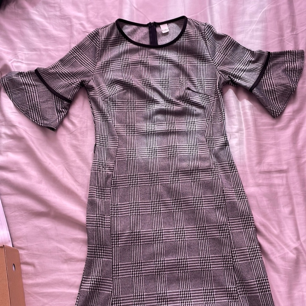 Cute Plaid Black and White Dress